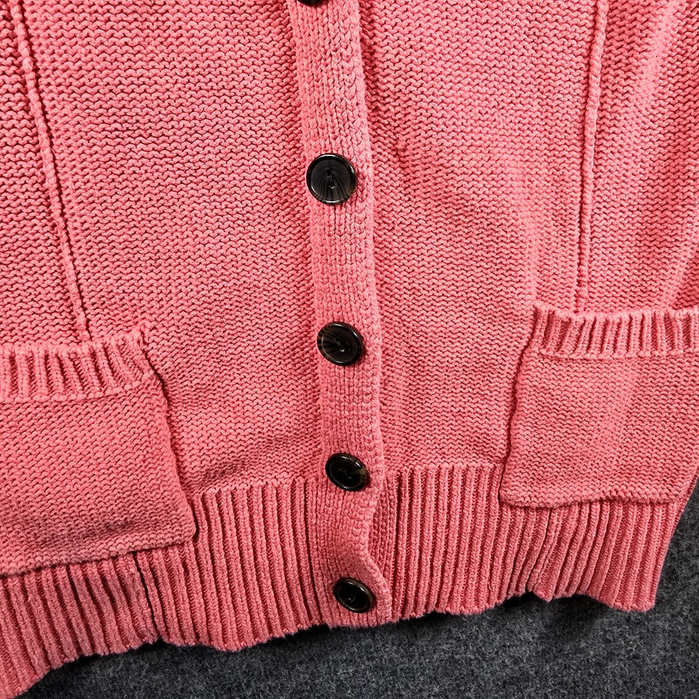 Eddie Bauer Women‎ XS Pink Coral Button Down Cardigan Sweater Pockets Girly Cute - Picture 4 of 13
